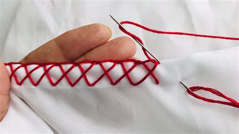 Diy Embroidery Edging Stitch Blanket Stitch Variation Randa Embroidery Youtube