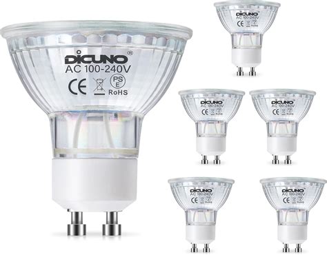 DiCUNO GU10 LED Bulb 6W Daylight White 5000K 600LM Energy Saving