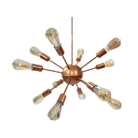 Lustre Sputnik Mini Tomo Cobre Hastes Sala Jantar Estar Submarino