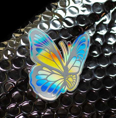 Custom 3 Iridescent Holographic Stickers Sticky Brand