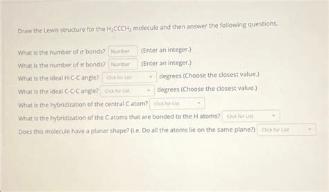 Solved Draw The Lewis Structure For The H2CCCH2 Molecule And Chegg