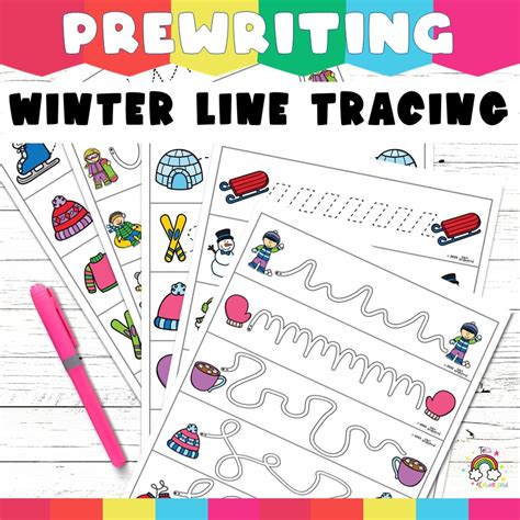 Winter Pre Writing Line Tracing Practice Fine Motor Skill Activities ...