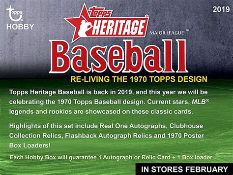 2019 Topps Heritage Baseball Hobby Box Breakaway Sports Cards