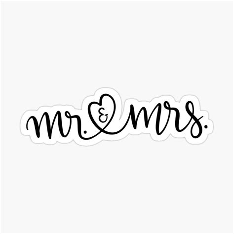 Mr And Mrs Love Design Just Married Sticker For Sale By Reneemichaelllc Just Married