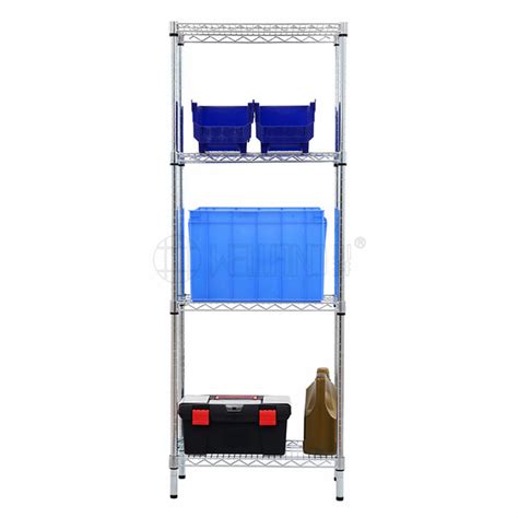 Heavy Duty 4 Tier Layer Shelf Adjustable Blue Zinc Chromate Wire Metal