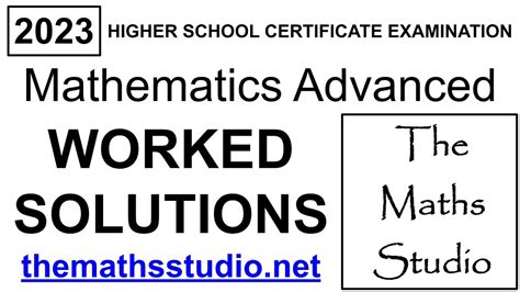 Maths Advanced Hsc Exam Paper Complete Worked Solutions Youtube