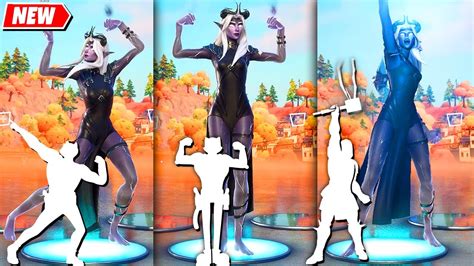 Fortnite Etheria Skin Doing All Built In Emotes Youtube