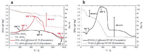 Thermogravimetric Differential Thermal Analysis Tgdta Measurements Download Scientific