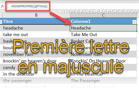 Ntroduire Imagen Formule Premi Re Lettre Majuscule Excel Fr