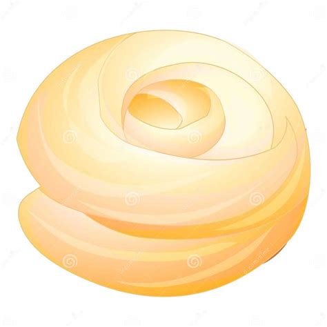 Vanilla Meringue Icon Cartoon Vector Cream Cake Stock Vector