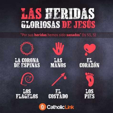 Infografía Las heridas gloriosas de Jesús Catholic Link