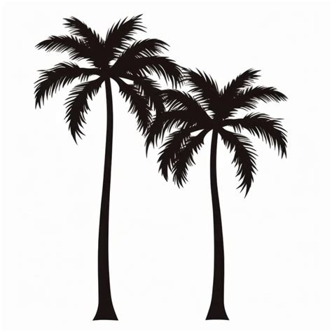 Premium Ai Image Black Palm Trees Silhouettes Png Isolated White