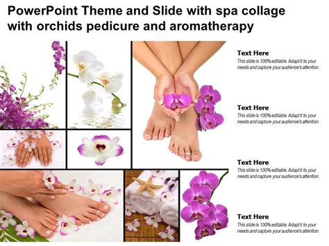 Powerpoint Theme And Slide With Spa Collage With Orchids Pedicure And Aromatherapy