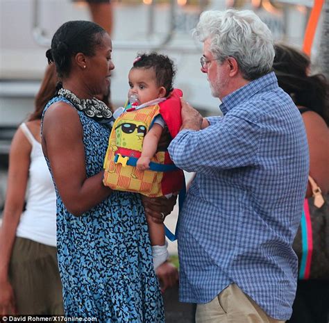 George Lucas 69 Dotes On His Five Month Old Daughter Everest As He