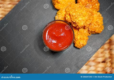 Nuggets With Ketchup Top View Stock Photo Image Of Cooked Meat