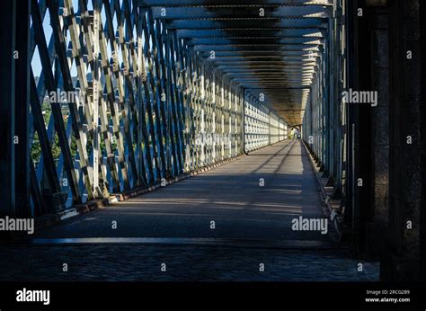 International bridge over the river Minho between Tui and Valença do ...