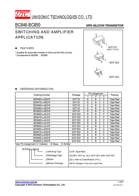 Bc C Datasheet Pdf Npn Silicon Transistor