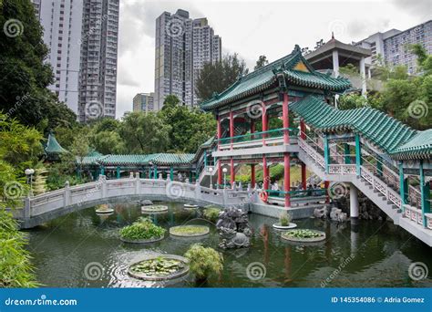 Hong Kong China Garden Of Good Wishes In The Temple Complex Of Wong