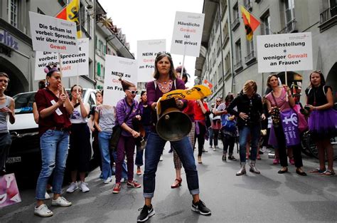 Switzerland Womens Strike Thousands Protest For Workplace Equality Npr