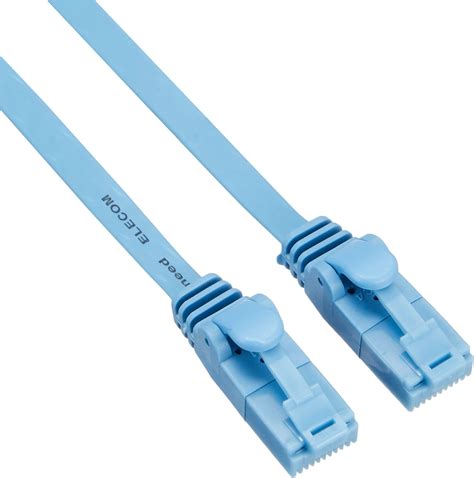 Jp エレコム Lanケーブル Cat6 15m ツメが折れない 爪折れ防止コネクタ スーパーフラットbu ブルー Ld