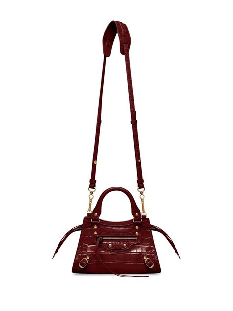 Balenciaga Neo Classic Leather Mini Bag In Red Modesens