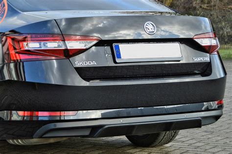 Performance Rear Bumper Diffuser Addon With Ribs Fins For Skoda Superb 3t 3v 2015 In