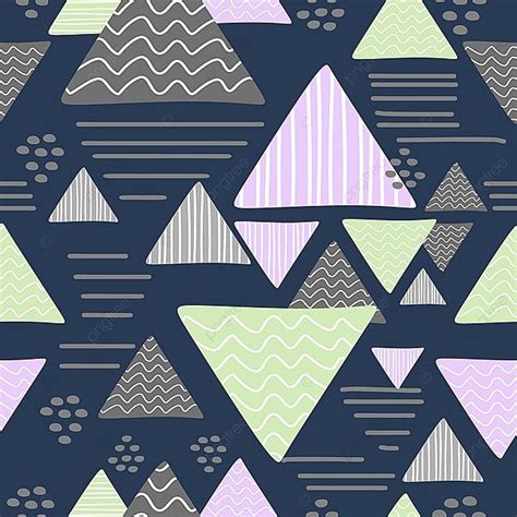 Colorful Triangle Geometric Pattern With Hand Drawn Style Pattern Fabric Graphic Png And