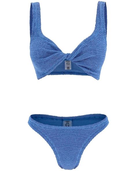 Hunza G Juno Bikini Set In Blue Lyst Canada