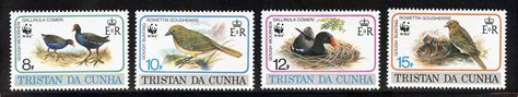 Tristan Da Cunha Mnh Wwf Birds Set From Worldwide