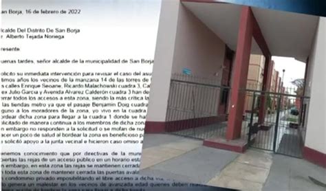 San Borja Vecinos Se Quejan De Vivir En Una C Rcel Por La Cantidad De