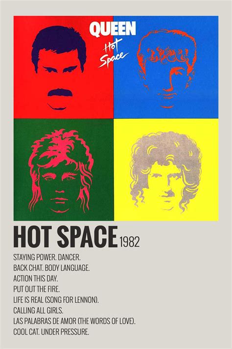 Alternative Minimalist Music Album Polaroid Poster Hot Space