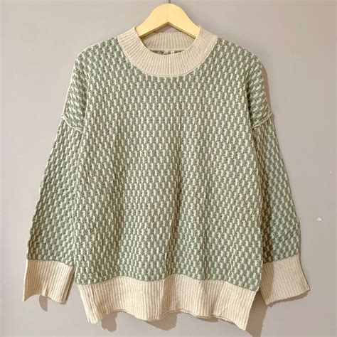 Atasan Knit Rajut Sage Green Motif Tweed By Logos Days Fesyen Wanita