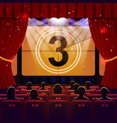 theater stage  rows seats  curtains light vector image