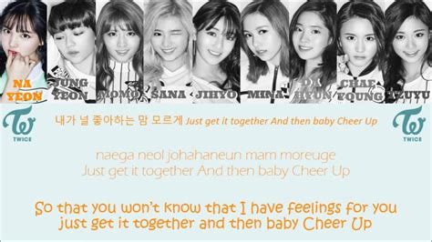 TWICE 트와이스 CHEER UP Lyrics Color Coded Han Rom Eng YouTube