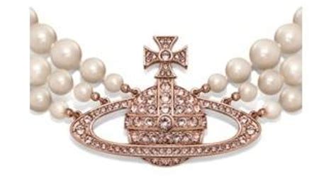Vivienne Westwood Row Pearl Bas Relief Choker Uk In White Lyst Canada