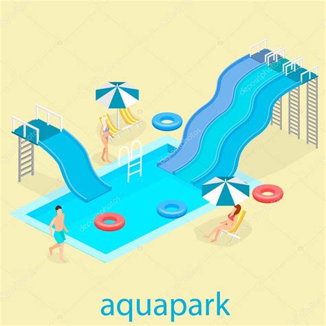 Isometric Summer Aquapark Stock Vector Image By Reenya