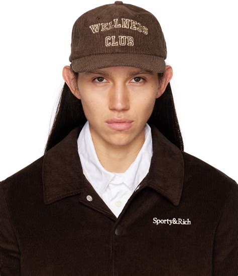 Sporty And Rich Sporty And Rich Brown Wellness Club Cap Editorialist