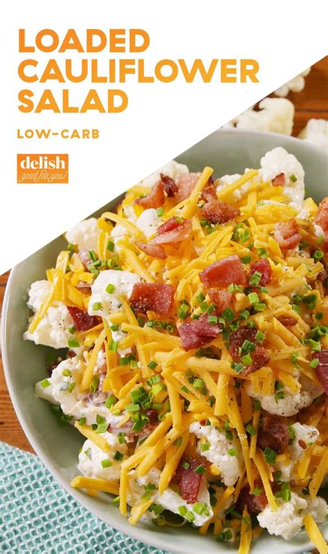 Loaded Cauliflower Salad Low Carb Potato Salad Alternative