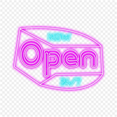 Open Neon Sign Vector Png Images Open Sign Neon On Wall D