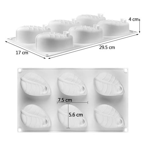 Molde De Silicona Con Forma De Hoja De Cavidades Para Hacer Jab N