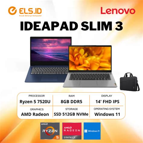 Jual Lenovo Ideapad Slim Amn Ryzen U Gb Ssd Gb W