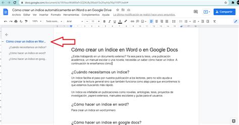 Como Hacer Un Indice En Google Docs Image To U