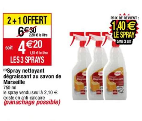 Promo Spray nettoyant dégraissant au savon de Marseille chez Migros