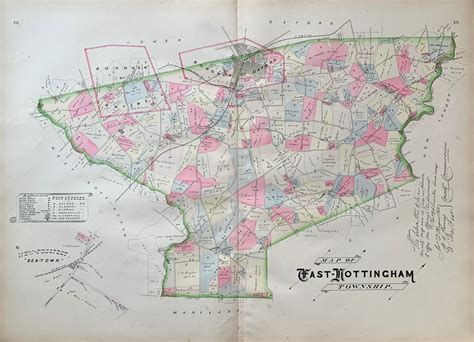 East Nottingham Township Map Original Chester County Etsy