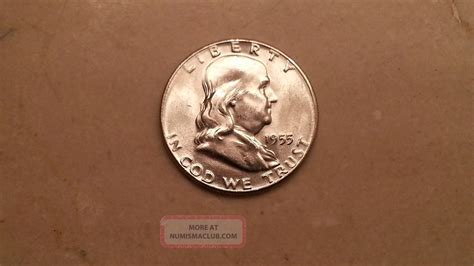 1955 P Franklin Half Dollar 50c Bu 90 Silver 24