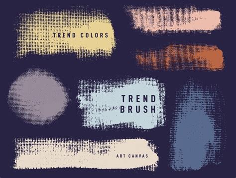 Premium Vector Set Of Brushes Stroke On Art Canvas Texture Of Brushes