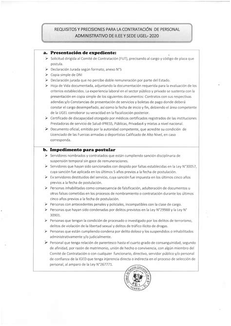 Proceso De Contratación De Personal Administrativo 2020 Bajo El Régime Laboral Del Decreto