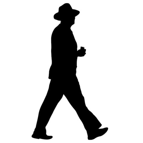 Premium Vector | Silhouette of a walking man on a white background