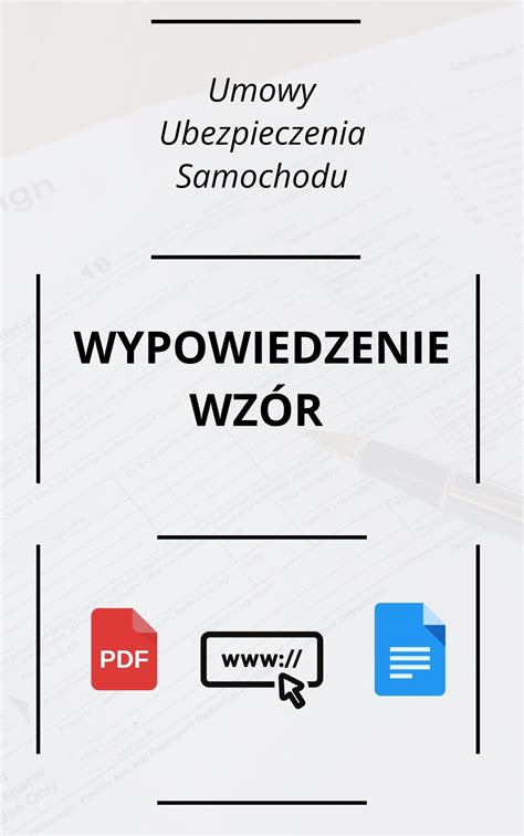 Wypowiedzenie Umowy Ubezpieczenia Samochodu Wz R Word Pdf