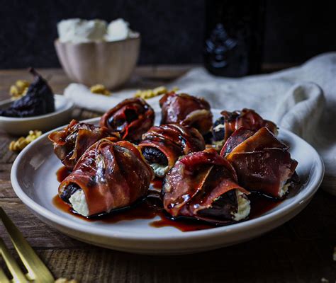 Prosciutto Wrapped Figs With Goat Cheese And Port ~ Rhubarb And Lavender